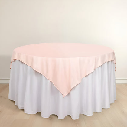 Scuba Square Table Overlay 70"x70" Blush - Wrinkle Free & Stain Resistant Table Topper