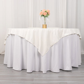 Add Elegance and Versatility with the Ivory Premium Square Table Topper