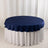 Navy blue tablecloth with white underskirt on round table