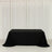 Black tablecloth draped over a table in a minimalistic setting.