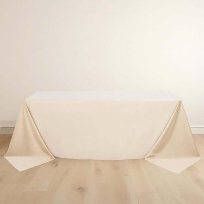 Scuba Rectangular Tablecloth 90"x132" Beige - Seamless Table Cover