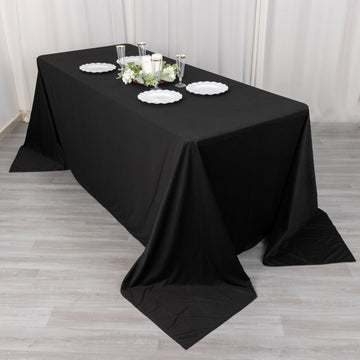 Black Premium Scuba Rectangular Tablecloth: The Epitome of Elegance