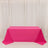 Hot pink tablecloth on rectangular table in a room