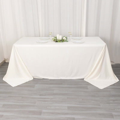 Elegant white tablecloth draped over a table for special occasions.