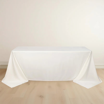 Scuba Rectangular Tablecloth 90"x132" Ivory - Seamless Table Cover