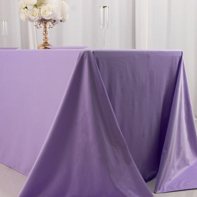 Purple tablecloth draped elegantly over a table in a stylish setting.