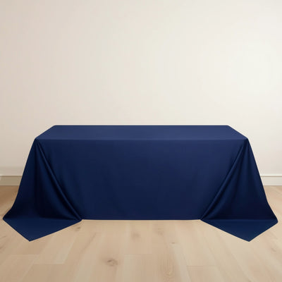 Scuba Rectangular Tablecloth 90"x132" Navy Blue - Seamless Table Cover