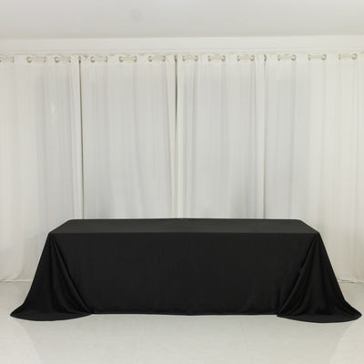 Scuba Rectangular Tablecloth 90"x156" Black with Rounded Corners – Wrinkle Free, Stain Resistant, Seamless Table Cover