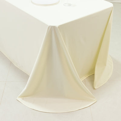 Cream tablecloth draped elegantly over a table