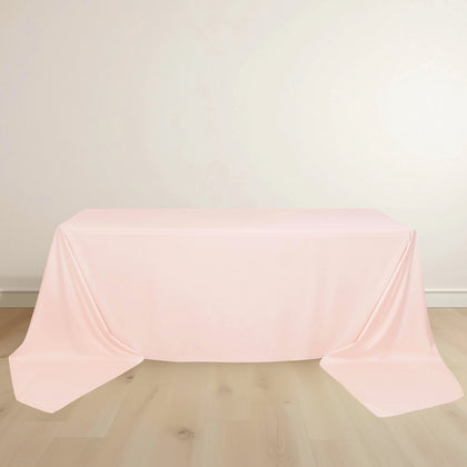 Scuba Rectangular Tablecloth 90"x156" Blush - Seamless & Wrinkle Free Table Cover