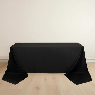 Scuba Rectangular Tablecloth 90"x156" Black - Wrinkle Free & Stain Resistant Seamless Table Cover