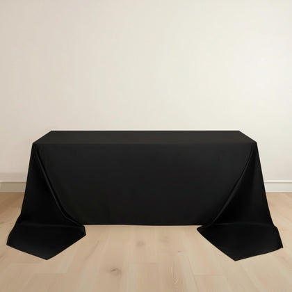 Scuba Rectangular Tablecloth 90"x156" Black - Wrinkle Free & Stain Resistant Seamless Table Cover