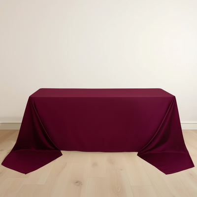 Scuba Rectangular Tablecloth 90"x156" Burgundy - Seamless & Wrinkle Free Table Cover