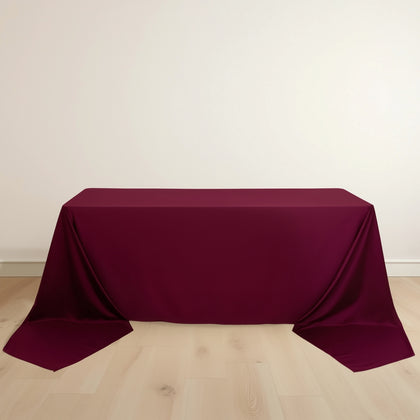 Scuba Rectangular Tablecloth 90"x156" Burgundy - Seamless & Wrinkle Free Table Cover