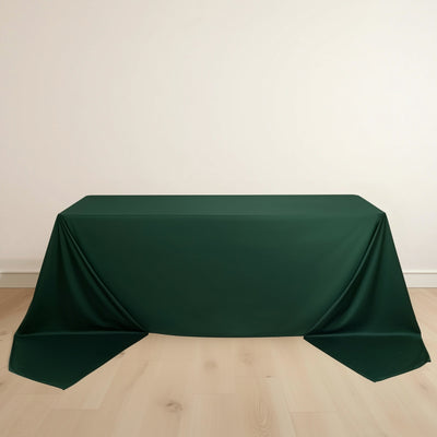 Scuba Rectangular Tablecloth 90"x156" Hunter Emerald Green - Seamless & Wrinkle Free Table Cover