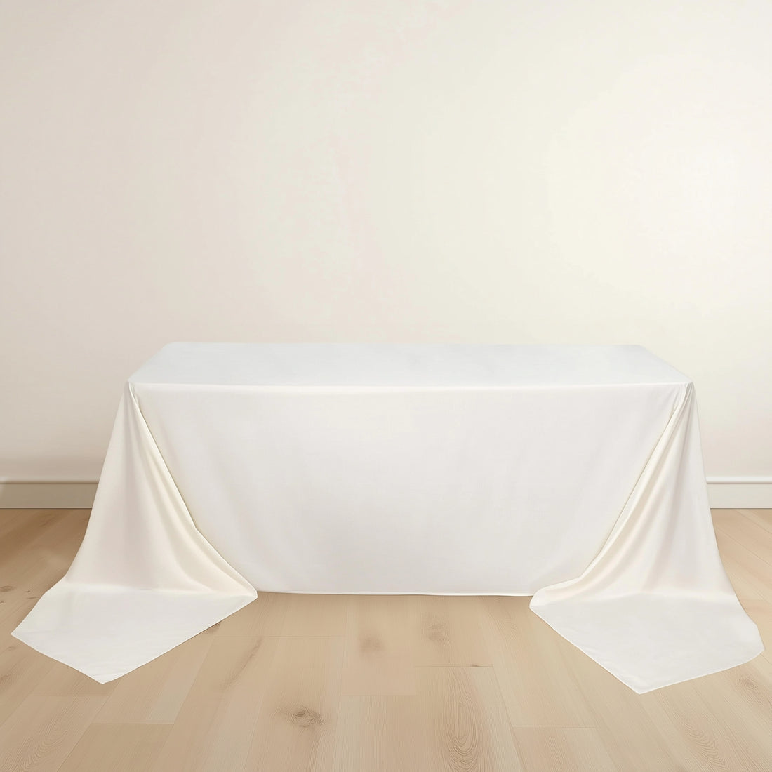 White tablecloth draped elegantly over a table