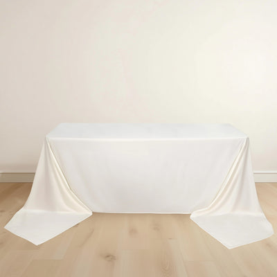 Scuba Rectangular Tablecloth 90"x156" Ivory - Seamless & Wrinkle Free Table Cover