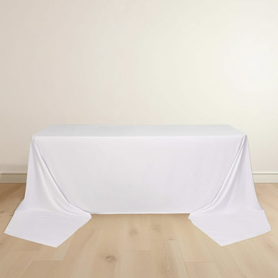 Scuba Rectangular Tablecloth 90"x156" White - Wrinkle Free & Stain Resistant Seamless Table Cover