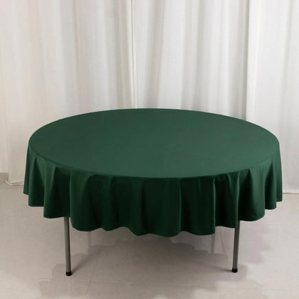 Scuba Round Tablecloth 90" Hunter Emerald Green - Wrinkle Free Table Cover