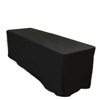 Black table cover with floor-length drape for events and banquets