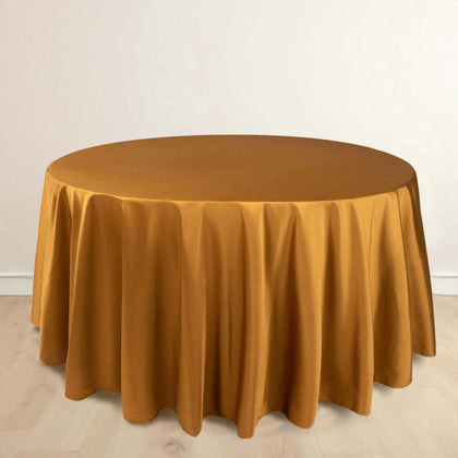 Scuba Round Tablecloth 120" Shimmer Gold - Wrinkle Free & Stain Resistant Seamless Table Cover
