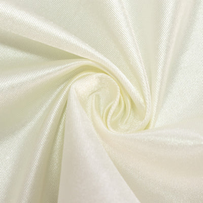 Silky cream fabric with a smooth, shiny texture in a spiral pattern.