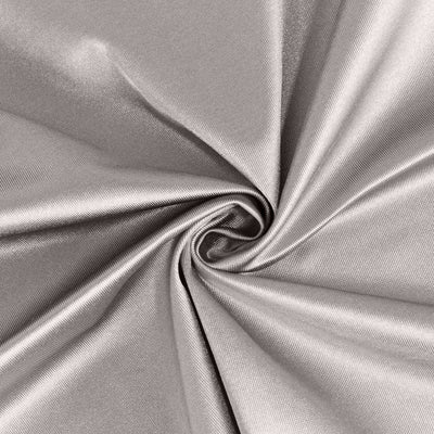 Silky silver fabric with a smooth, lustrous finish. #whtbkgd