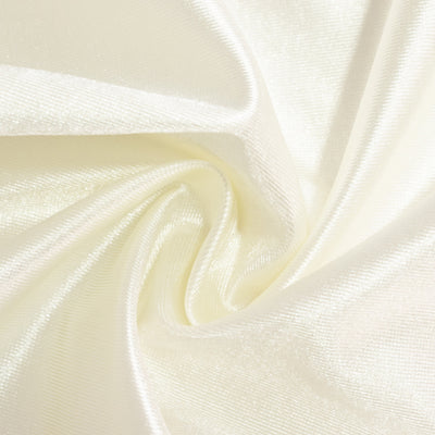 Silky ivory fabric with a smooth texture and elegant sheen.