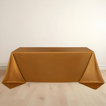 Scuba Rectangular Tablecloth 90"x132" Shimmer Gold - Wrinkle Free & Stain Resistant Seamless Table Cover