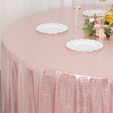 Elevate Your Event with the Mesmerizing Rose Gold Shimmer Sequin Dots Tablecloth
