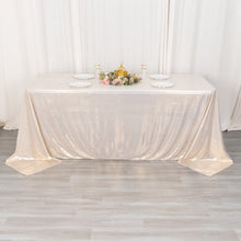 90x132inch Shiny Beige Polyester Rectangular Tablecloth With Shimmer Sequin Dots