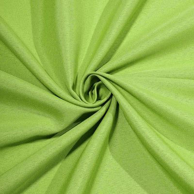 Bright green fabric texture in a swirling pattern.