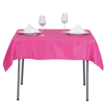 Create a Stunning Event with the Fuchsia Square Seamless Polyester Tablecloth