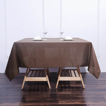Elegant Chocolate Square Seamless Polyester Tablecloth 70"x70"
