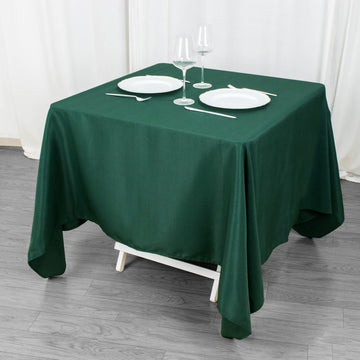 Versatile and Stylish: The Hunter Emerald Green Premium Seamless Polyester Square Tablecloth