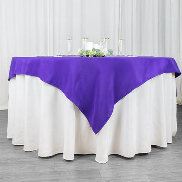 Durable and High-Quality Purple Table Overlay for Any Occasion