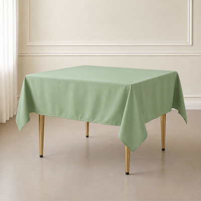 Polyester Square Table Overlay 70"x70" Sage Green - Wrinkle-Resistant Table Topper