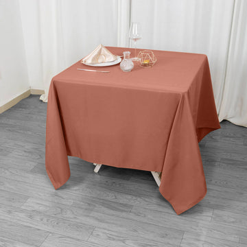 Versatile and Easy-to-Care-for Terracotta (Rust) Tablecloth