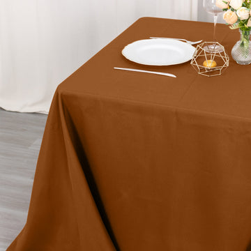 Elevate Your Table Decor with a Cinnamon Brown Table Overlay