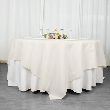 Durable and Easy to Maintain Ivory Seamless Table Overlay