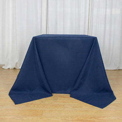 Premium Polyester Square Tablecloth 90"x90" Navy Blue - 220GSM Wrinkle-Resistant & Durable Table Cover
