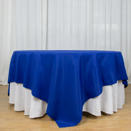 Premium Polyester Square Table Overlay 90"x90" Royal Blue - 220GSM Wrinkle-Resistant & Durable Table Topper