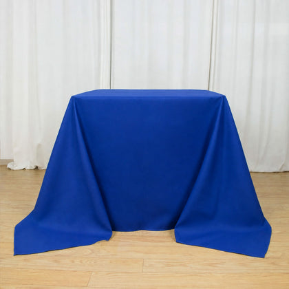Premium Polyester Square Tablecloth 90"x90" Royal Blue - 220GSM Wrinkle-Resistant & Durable Table Cover