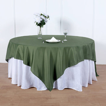 Elevate Your Event Decor with the Olive Green Table Overlay