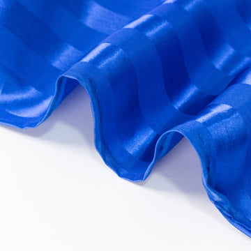 Unveil the Enchantment of Royal Blue Satin Stripe Tablecloth