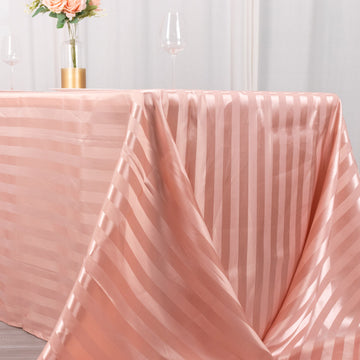 Elevate Your Event Decor with the Dusty Rose Satin Stripe Tablecloth