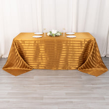 90x132inch Gold Satin Stripe Seamless Rectangular Tablecloth