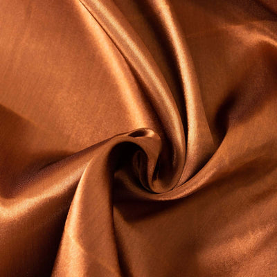 Shiny brown fabric with smooth texture and elegant drape.