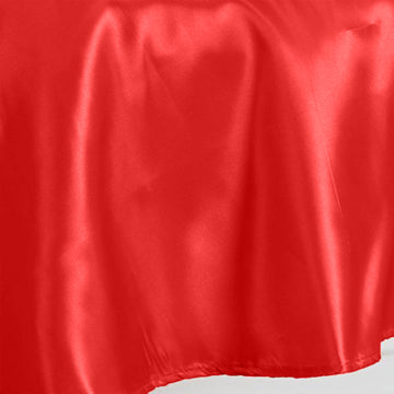 Create a Festive Atmosphere with the Red Seamless Satin Round Tablecloth