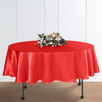 Elevate Your Event with the Red Seamless Satin Tablecloth